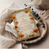 Autumn Wildflower Botanical Wedding Kaart