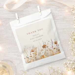 Autumn Wildflower Field Baby shower Bedankzakje