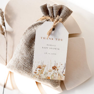 Autumn Wildflower Field Baby shower Cadeaulabel