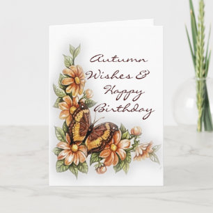 Autumn Wishes Happy Birthday Wenskaart Kaart