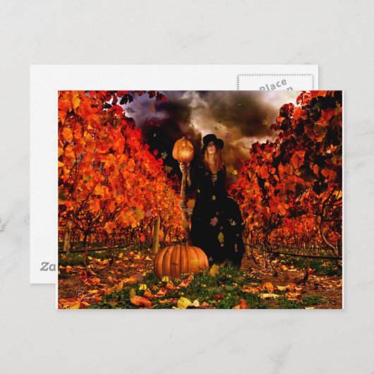 Autumn Witch Briefkaart (Voorkant / Achterkant)