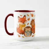 Autumn Woodland Animals Ceramic Mug (Gauche)