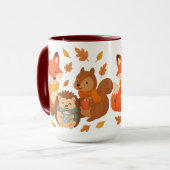 Autumn Woodland Animals Ceramic Mug (Devant gauche)