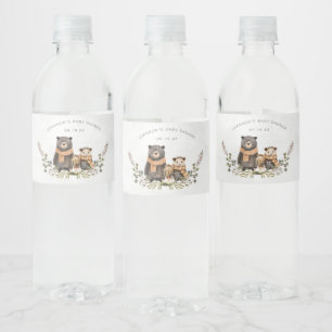 Autumn Woodland Forest Beer Baby shower Waterfles Etiket