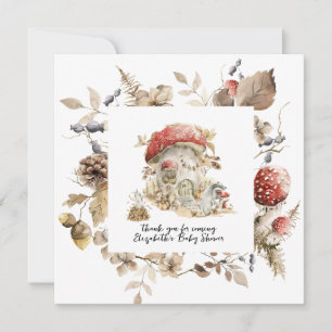 Autumn Woodland Forest Mushroom Baby shower Kaart