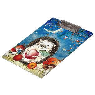 Autumn Woodland Friends Hedegel Forest Drawing Klembord