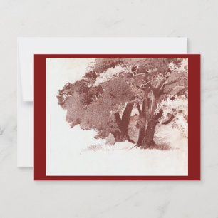 Autumn Woodland Oak Trees Art Briefkaart