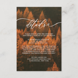 Autumn Woods Minimalist Informatiekaartje