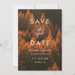 Autumn Woods Minimalist Save the Date