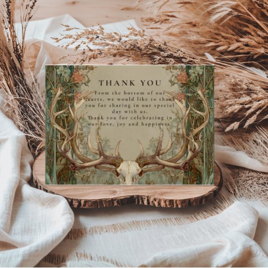 Autumn Woods Rustic Wedding Bedankkaart