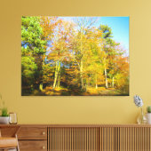 Autumn Woods & Sunshine - Canvas Afdruk (Insitu (Woonkamer))