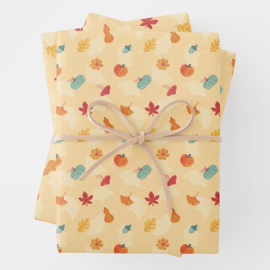 Autumn Wrapping Paper Flat Sheet Set van 3 (In situ)