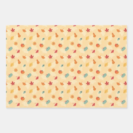 Autumn Wrapping Paper Flat Sheet Set van 3 (Voorkant)