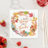 Autumn Wreath geeft Bedankt Servet (Insitu)