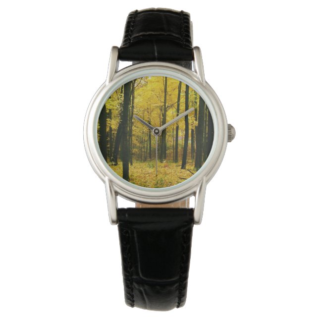 Autumn Yellow Forest Horloge (Voorkant)