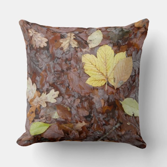Autumn & Yellow Leaves Pattern Throw Pillow Kussen (Voorkant)