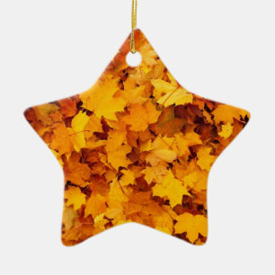 Autumn Yellow Maple Leaves Keramisch Ornament