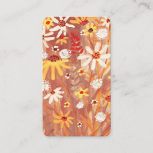 Autumn Yellow Red Waterverf Daisy Bouquet Elegant Visitekaartje
