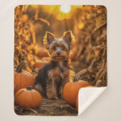 Autumn Yorkie Pup Sherpa Deken (Voorkant)