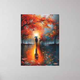 🌕🍂🎨 Autumnal Dreamscape 🌌✨ Canvas Afdruk