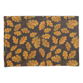 Autumnal eikenbladeren op donkerbruin kussensloop (Voorkant-Rechts)