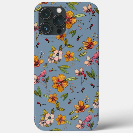 Autumnal Floral Pattern iPhone Case (Achterkant)
