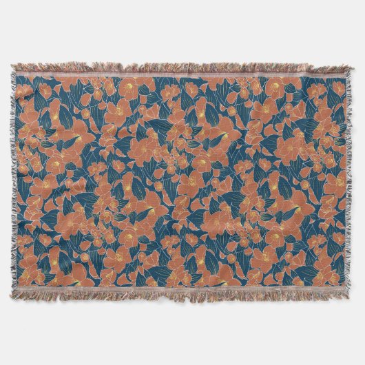 Autumnal Floral Throw Blanket - Cozy Fall Decor Deken (Voorkant)