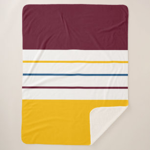 Autumnal Mulberry Amber Stripes Sherpa Deken