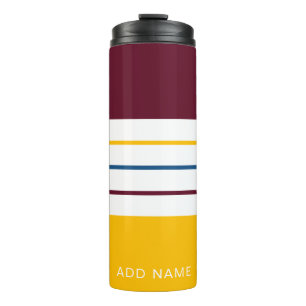 Autumnal Mulberry Amber Stripes Thermosbeker