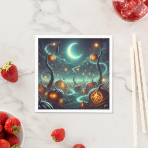 Autumnal Whimsigoth Magic Pumpkin Patch Decoupage Servet
