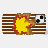Autumnale Nutmeg-strips met bladeren Case-Mate iPhone Case (Achterkant (horizontaal))