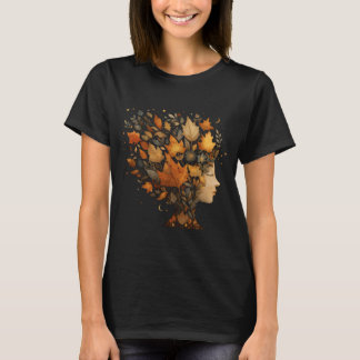 AutumnGirl Fall verlaat grafisch T-shirt, Boho Gif T-shirt