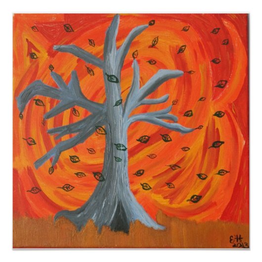 "Autumn's Herfst" Acrylverf 20x20 Poster Perfect Poster (Voorkant)