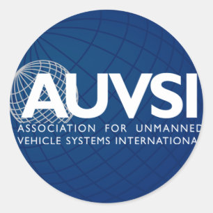 AUVSI Donker Ronde Sticker