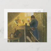 Aux Cartes dans la cage de Cluny par NC Wyeth (Devant / Derrière)