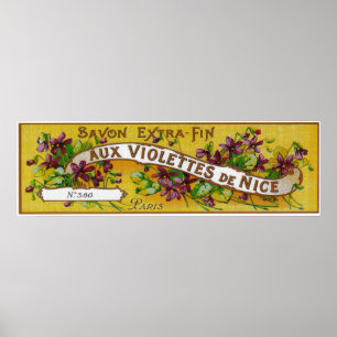 Aux Violettes de Nice Soap LabelParis, Frankrijk Poster