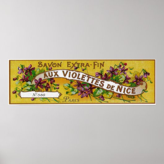 Aux Violettes de Nice Soap LabelParis, Frankrijk Poster (Voorkant)