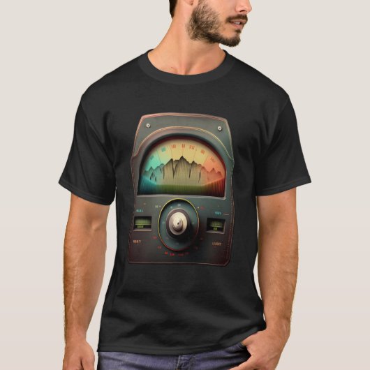 AV Technicus Volume VU Meter Audio Tech Sound Rec T-shirt (Voorkant)