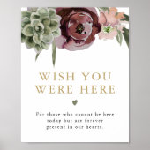 AVA Boho Bourgondië Succulent in liefdevolle herin Poster (Voorkant)