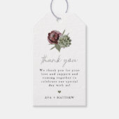 AVA Boho Burgundy Floral Succulent Hartelijk dank Cadeaulabel (Voorkant)