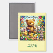 AVA ~ EASTER TEDDY BEAR Easter Chicks ~  Magnet Magneet (Voorkant / Achterkant)