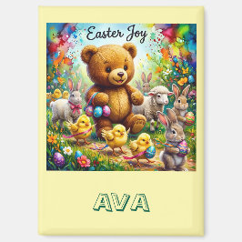 AVA ~ EASTER TEDDY BEAR Easter Chicks ~  Magnet Magneet