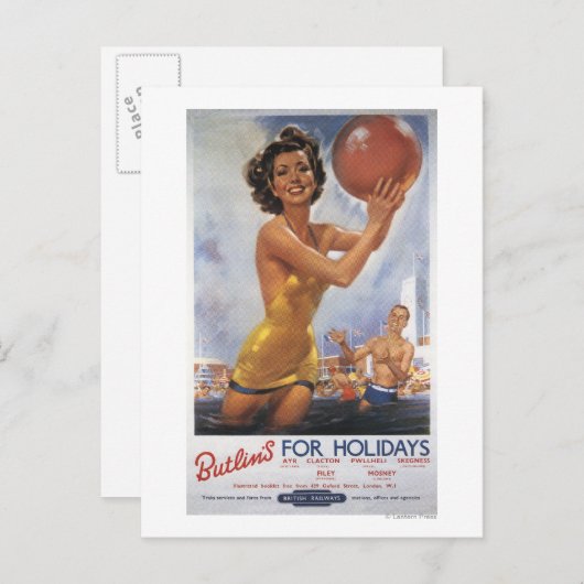 Ava Gardner Kijk-a-like Butlin's Camps Briefkaart (Voorkant / Achterkant)