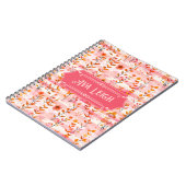Ava Leigh Roze en Oranje Waterverf Bloemen Notitieboek (Linkerzijde)