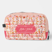 Ava Leigh Roze en Oranje Waterverf Bloemen Toilettasje (Voorkant)