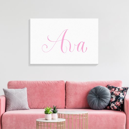 Ava - Modern kalligrafie Naam Design Canvas Afdruk (Insitu (Woonkamer))
