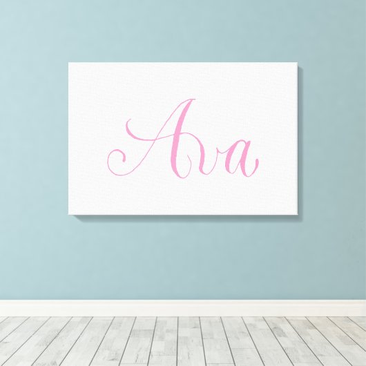Ava - Modern kalligrafie Naam Design Canvas Afdruk (Insitu (Houten vloer))