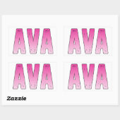 Ava roze naam rechthoekige sticker (Vel)