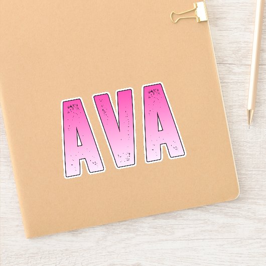 Ava roze naam sticker (Notitieboek)