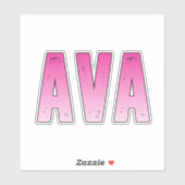 Ava roze naam sticker (Vel)